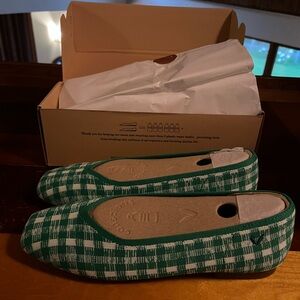 Green Checkered Women's Flats - Margot 2.0